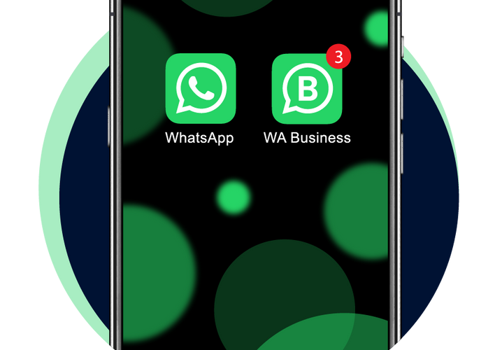 Screenshot of homescreen with both whatsapp and whatsapp business installed
