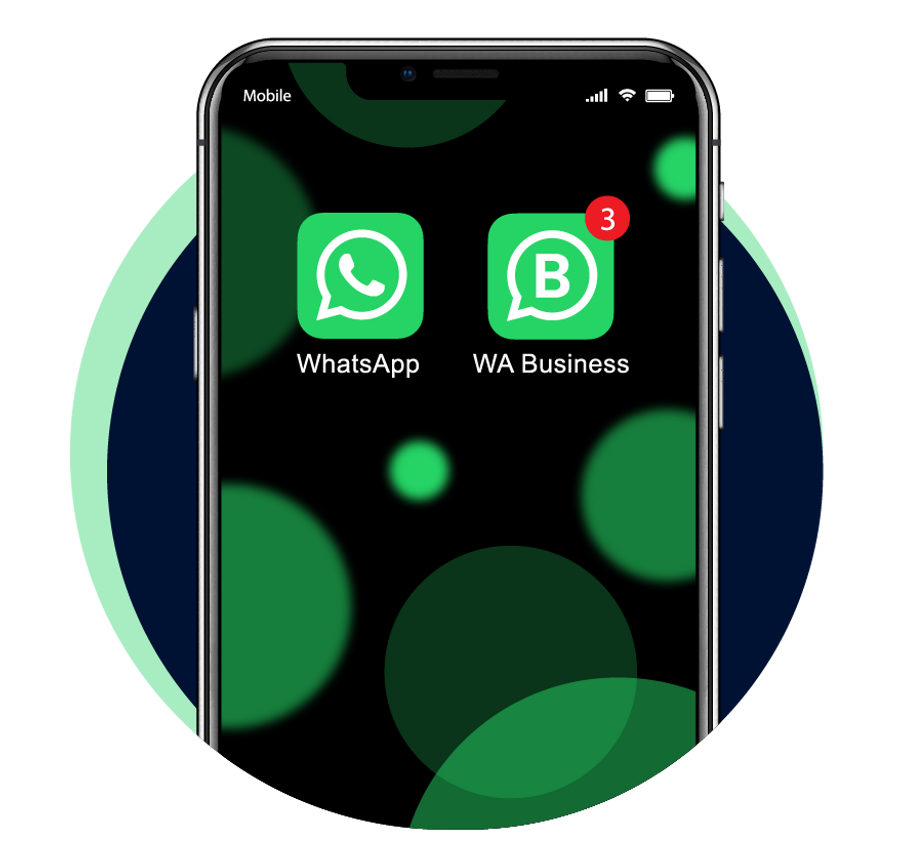 Mobile phone with whatsapp business