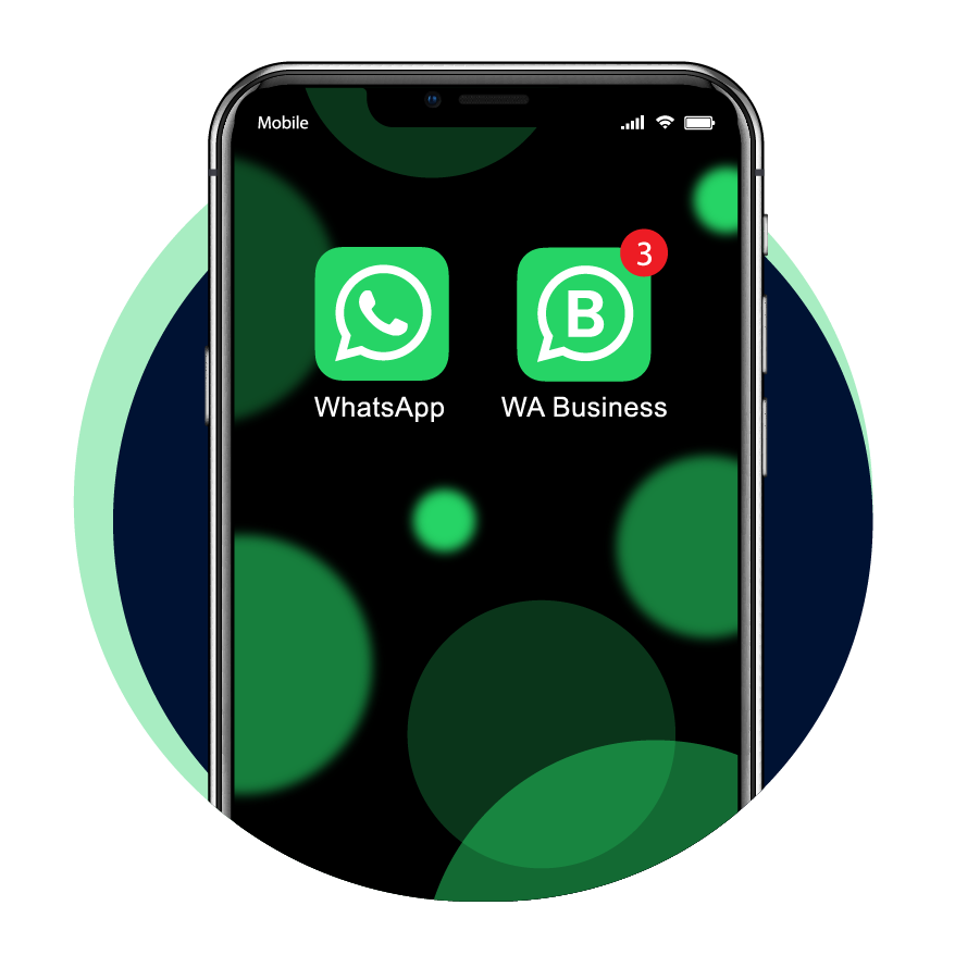 Screenshot of homescreen with both whatsapp and whatsapp business installed