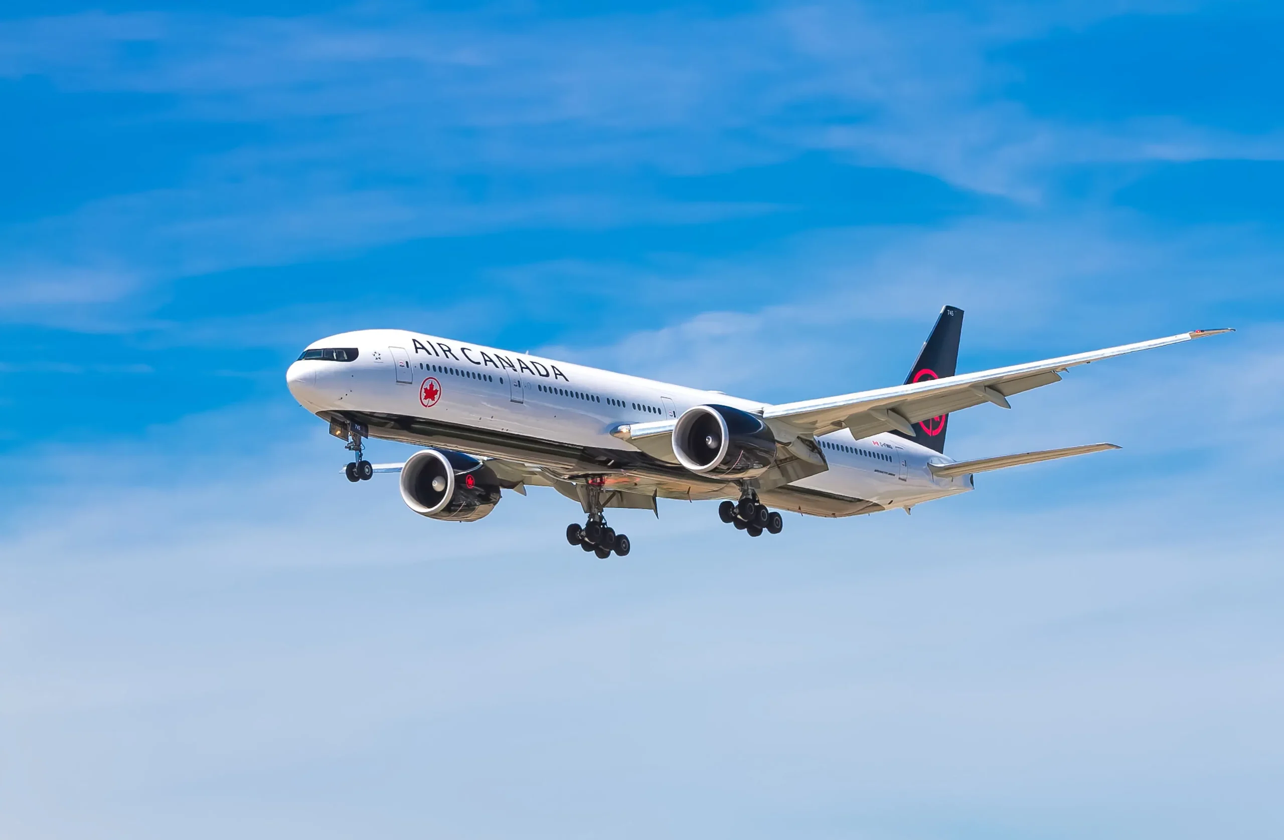 Passenger jet in the air