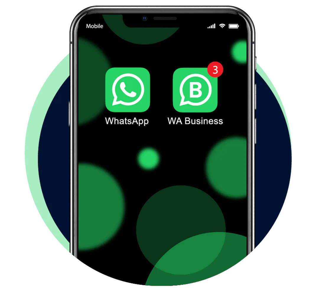 Screenshot of homescreen with both whatsapp and whatsapp business installed
